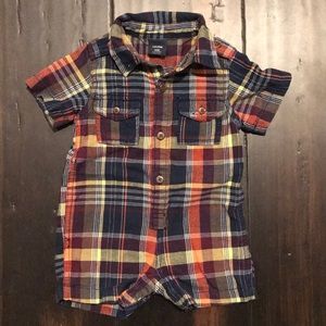 Baby Gap Plaid Romper 3/6 months